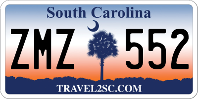SC license plate ZMZ552
