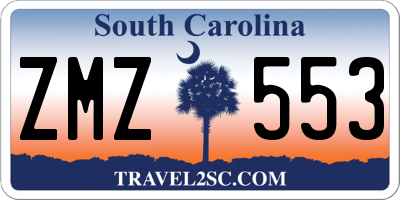 SC license plate ZMZ553