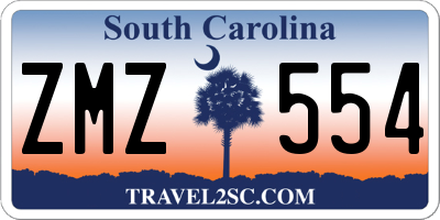 SC license plate ZMZ554