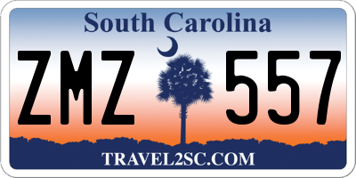 SC license plate ZMZ557