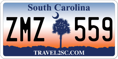 SC license plate ZMZ559