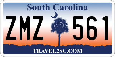 SC license plate ZMZ561