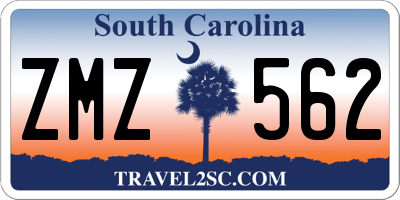 SC license plate ZMZ562
