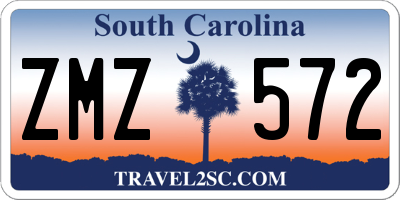 SC license plate ZMZ572