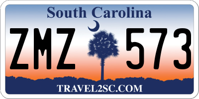 SC license plate ZMZ573