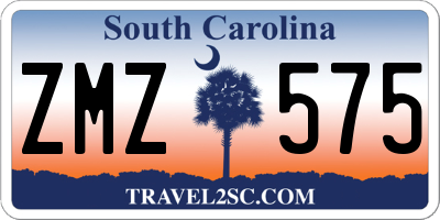 SC license plate ZMZ575