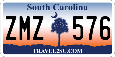 SC license plate ZMZ576