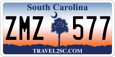SC license plate ZMZ577