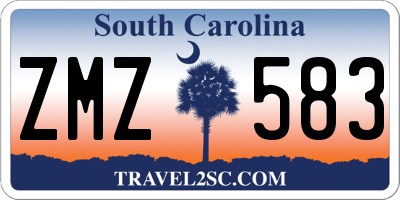 SC license plate ZMZ583