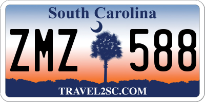 SC license plate ZMZ588