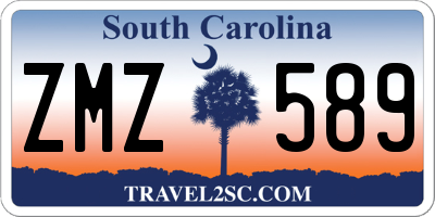 SC license plate ZMZ589