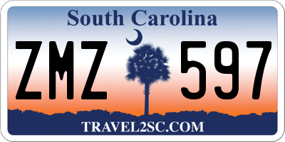 SC license plate ZMZ597