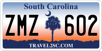 SC license plate ZMZ602