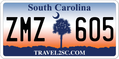 SC license plate ZMZ605