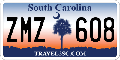 SC license plate ZMZ608