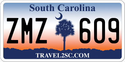 SC license plate ZMZ609