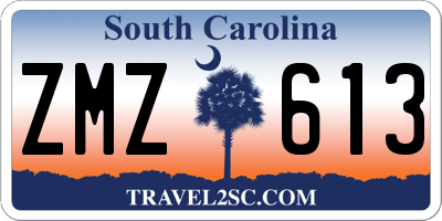 SC license plate ZMZ613