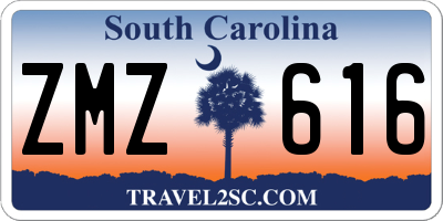 SC license plate ZMZ616