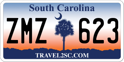 SC license plate ZMZ623