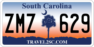SC license plate ZMZ629