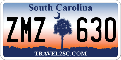 SC license plate ZMZ630