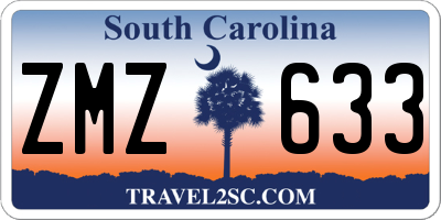 SC license plate ZMZ633