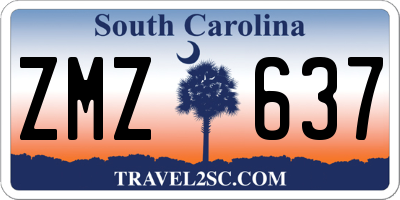 SC license plate ZMZ637