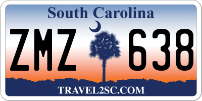 SC license plate ZMZ638