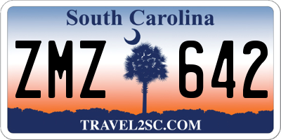 SC license plate ZMZ642
