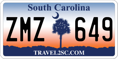 SC license plate ZMZ649