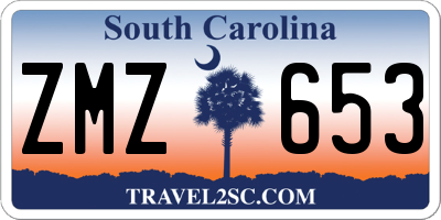 SC license plate ZMZ653