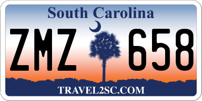 SC license plate ZMZ658