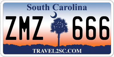 SC license plate ZMZ666