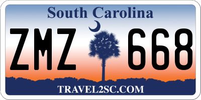 SC license plate ZMZ668