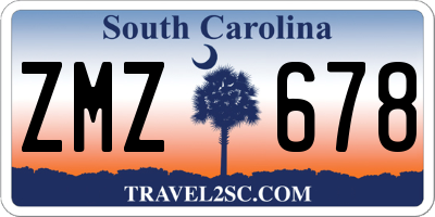 SC license plate ZMZ678