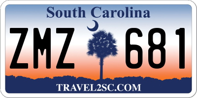 SC license plate ZMZ681