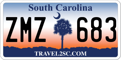 SC license plate ZMZ683