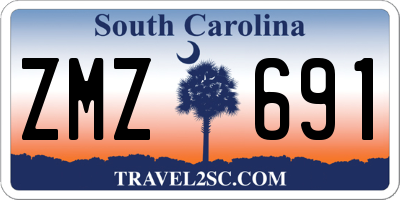 SC license plate ZMZ691