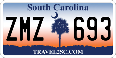SC license plate ZMZ693