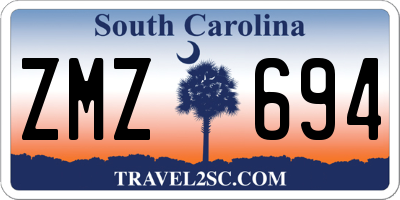 SC license plate ZMZ694