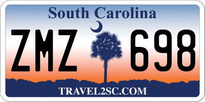 SC license plate ZMZ698