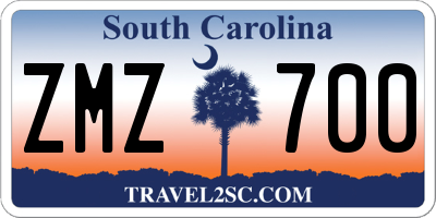 SC license plate ZMZ700