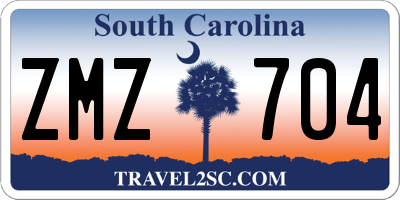 SC license plate ZMZ704