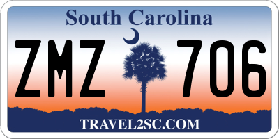 SC license plate ZMZ706