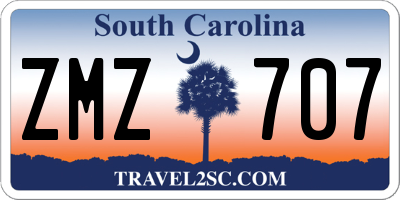 SC license plate ZMZ707