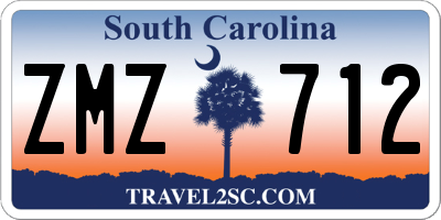 SC license plate ZMZ712