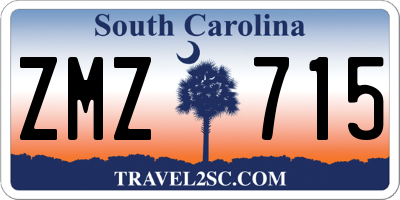 SC license plate ZMZ715