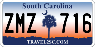 SC license plate ZMZ716