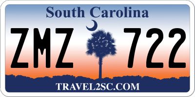 SC license plate ZMZ722