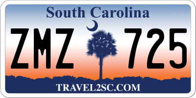 SC license plate ZMZ725